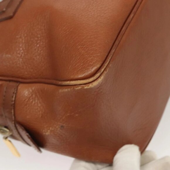 Burberrys Hand Bag Leather Brown Gold Auth ep9811 - Picture 10 of 15